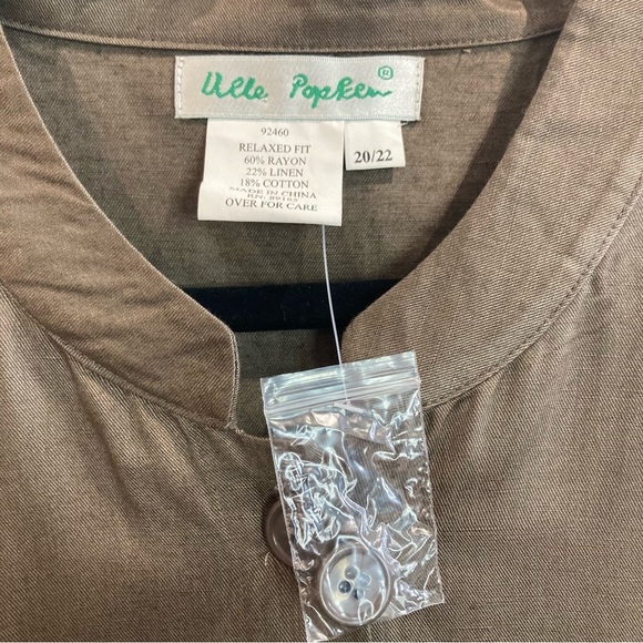 ULLA  POPKEN Sz 20-22 Oversized Short Sleeve Linen Blend Buttoned Shirt Dress - Picture 2 of 10